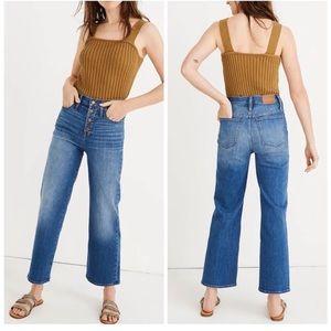 Madewell slim wide leg crop jeans